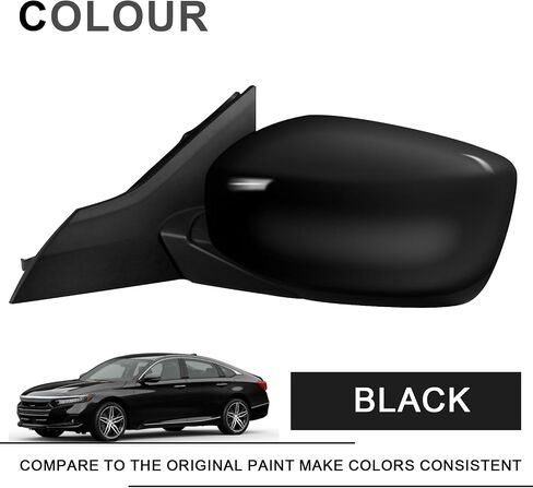 Passenger Side Mirror Compatible with Honda Accord 2013-2017 with Power Glass,Right Side View Mirrors Replacement #76208T2FA11(3Pin) Black in Saudi Arabia
