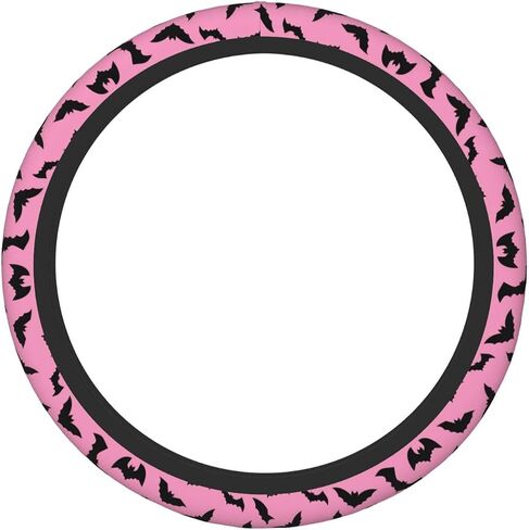 Car Steering Wheel Cover Universal Neoprene Anti Slip Car Accessories Decorative Wheel Protector 15 Inch - Pink Halloween Bats in Saudi Arabia