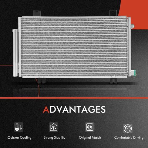 مكيف هواء ممتاز A/C مكثف متوافق مع Honda Civic 2017 2018 2019 2020 2021 2.0L in Saudi Arabia