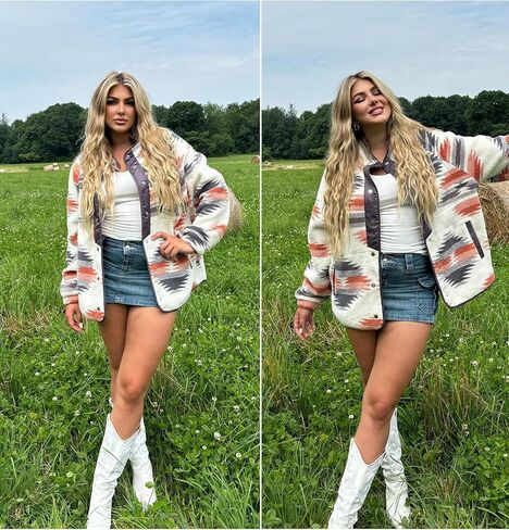 IN'VOLAND Plus Size Womens Fleece Jacket Western Aztec Print Long Sleeve Snap Button Down Shacket with Pockets in Saudi Arabia