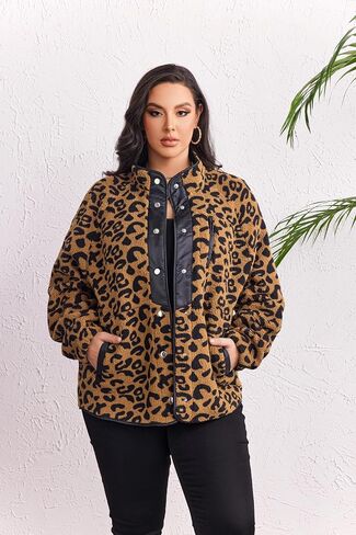 IN'VOLAND Plus Size Womens Fleece Jacket Western Aztec Print Long Sleeve Snap Button Down Shacket with Pockets in Saudi Arabia