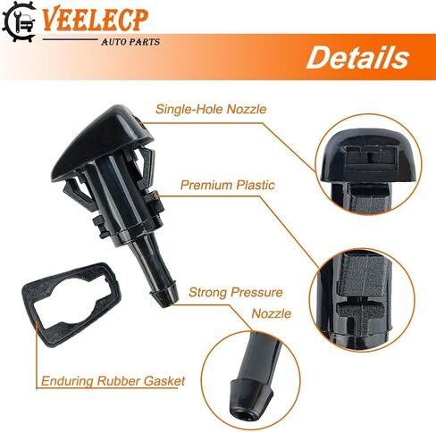 2PCS Windshield Washer Nozzle Sprayers Kit Compatible for 2007-2010 Cirrus, 2007-2010 Patriot, 2006-2010 Charge, 2011-2021 Ram Replace 4805742AB 5303833AA in Kuwait
