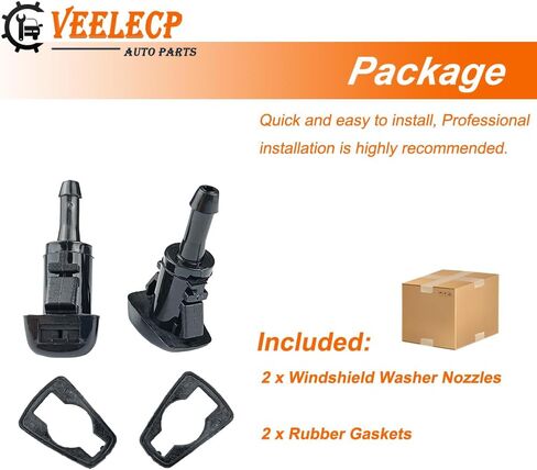 2PCS Windshield Washer Nozzle Sprayers Kit Compatible for 2007-2010 Cirrus, 2007-2010 Patriot, 2006-2010 Charge, 2011-2021 Ram Replace 4805742AB 5303833AA in Kuwait