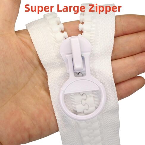 YaHoGa 2 Yards #20 Super Large Plastic Zipper by The Yard 5 Sliders Black in Kuwait