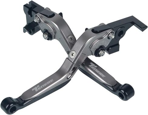 Brake & Clutch Levers Set Foldable Extendable CNC Fit For TENERE 700 2019-2022 Titanium+Black in Saudi Arabia
