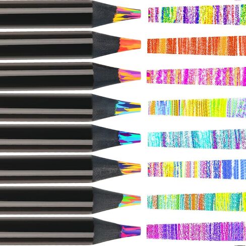 Stocking Stuffers for Kids, 8 Colors Rainbow Pencils Jumbo Colored Pencils for Adults, Multicolored Pencils Art Supplies for Drawing, Coloring, Sketching, Chriatmas Gifts Cool Stuff in Saudi Arabia