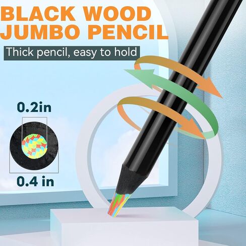 Stocking Stuffers for Kids, 8 Colors Rainbow Pencils Jumbo Colored Pencils for Adults, Multicolored Pencils Art Supplies for Drawing, Coloring, Sketching, Chriatmas Gifts Cool Stuff in Saudi Arabia