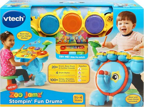 طبول ممتعة من VTech Zoo Jamz Stompin، متعددة الألوان in Kuwait