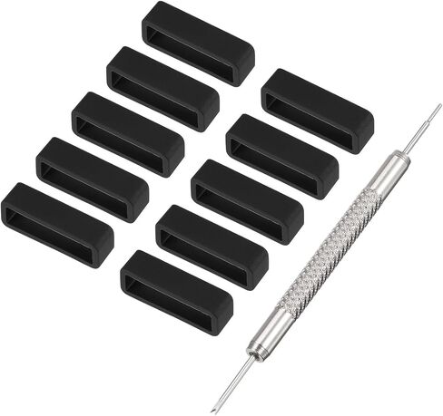 uxcell Watch Band Strap Loops Width Rubber Fastener Rings Silicone Watch Retainer for Watch in Saudi Arabia