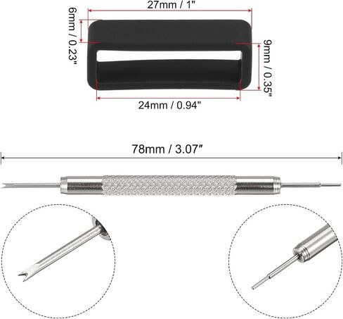 uxcell Watch Band Strap Loops Width Rubber Fastener Rings Silicone Watch Retainer for Watch in Saudi Arabia