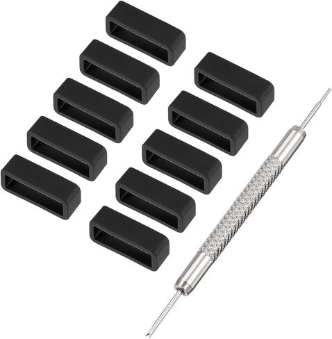 uxcell Watch Band Strap Loops Width Rubber Fastener Rings Silicone Watch Retainer for Watch in Saudi Arabia