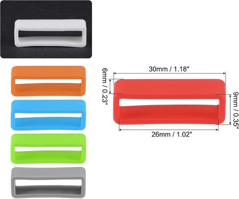 uxcell Watch Band Strap Loops, Width Rubber Fastener Rings Silicone Watch Retainers for Watch Band in Saudi Arabia