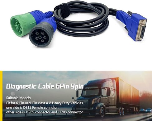 MADAT 493148 كابل تشخيص USB Link 2 + 3 مناسب لمحول Deut-SCH للمركبات الثقيلة 6Pin 9Pin Class 4-8 in Kuwait