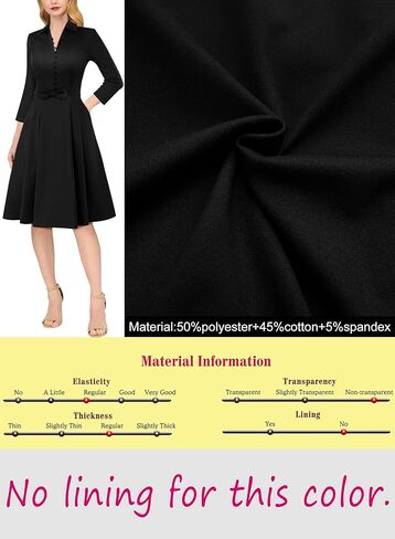 VFSHOW Womens 2024 Business Work Office Collar V Neck Bow Belted Pockets Buttons Slim Vintage Fit and Flare A Line Dress in Kuwait