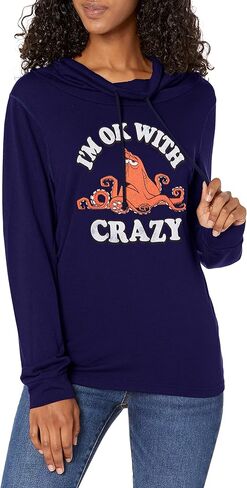 PIXAR Finding Dory Ok with Crazy Women's Cowl Neck Long Sleeve Knit Top in Kuwait