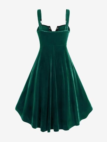 ROSE GAL Rosegal Gothic Lace Up Grommets High Low Velvet Midi Dress in Kuwait