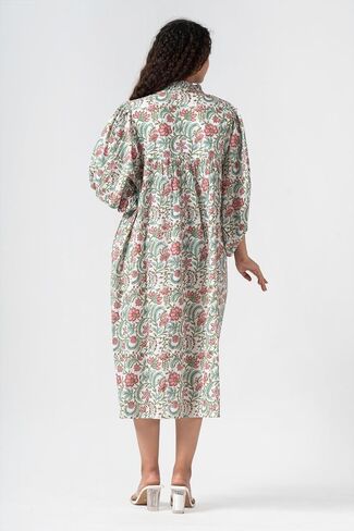 Summer Dresses for Women 2024 Casual Long Sleeve Floral Block Print Loose Sundress with Pocket Partywear in Saudi Arabia