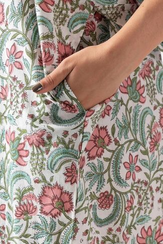 Summer Dresses for Women 2024 Casual Long Sleeve Floral Block Print Loose Sundress with Pocket Partywear in Saudi Arabia