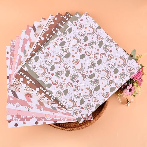 24 قطعة من ورق القصاصات، مجموعة ورق القصاصات مقاس 12 × 12 بوصة، ورق حرفي مزخرف ملون مزدوج الجوانب، 12 نمطًا، ورق حرفي لصنع البطاقات بنفسك، ألبوم صور القصاصات، ديكور المنزل in Kuwait