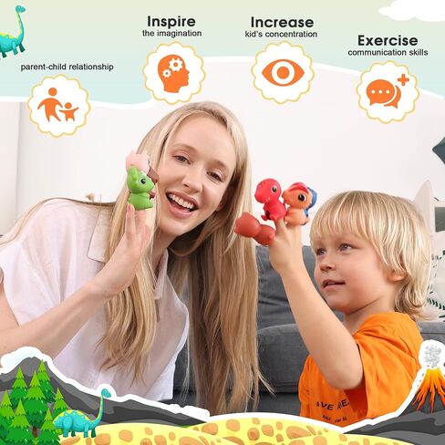 2 Pack Remote Control Car for Toddlers, Dinosaur Toys for Kids 2-6, Toddler Sensory Toys with LED Lights and Sound, Christmas Birthday Gifts for Boys and Girls 2 3 4 5 6 Year Old in Saudi Arabia
