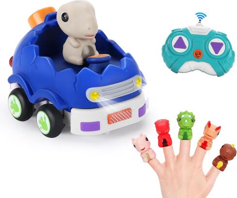 2 Pack Remote Control Car for Toddlers, Dinosaur Toys for Kids 2-6, Toddler Sensory Toys with LED Lights and Sound, Christmas Birthday Gifts for Boys and Girls 2 3 4 5 6 Year Old in Saudi Arabia