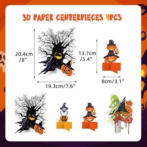15PCS Halloween Party Table Decorations Indoor, Halloween Honeycomb Centerpieces Decorations, Halloween Table Topper Decor, Halloween Party Supplies for Home, School, Office in Kuwait