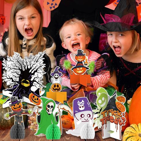 15PCS Halloween Party Table Decorations Indoor, Halloween Honeycomb Centerpieces Decorations, Halloween Table Topper Decor, Halloween Party Supplies for Home, School, Office in Kuwait