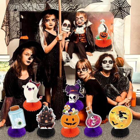 15PCS Halloween Party Table Decorations Indoor, Halloween Honeycomb Centerpieces Decorations, Halloween Table Topper Decor, Halloween Party Supplies for Home, School, Office in Kuwait
