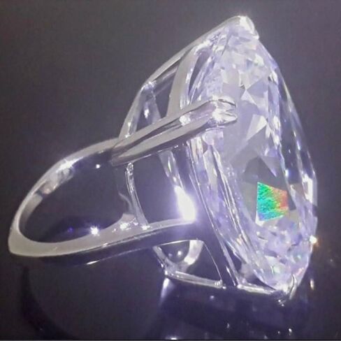 خاتم زركونيا مكعب كبير للنساء، تلميع يدوي كبير تصميم مبالغ فيه تشيكوسلوفاكيا حجر هدية مجوهرات، فضة استرليني سباركلي إنفينيتي الخلود مربع عصابة المجوهرات-صنع-أنماط حجم 6 in Kuwait