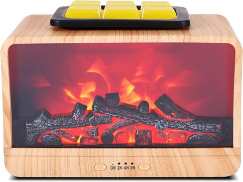 Wax Melt Warmer, Electric Fireplace Wax Warmer with 4 Timer Wax Melter for Scented Wax, Christmas Wax Burner Flame Fragrance Oil Burner for Home Bedroom Bathroom Office Decor & Gift in Saudi Arabia