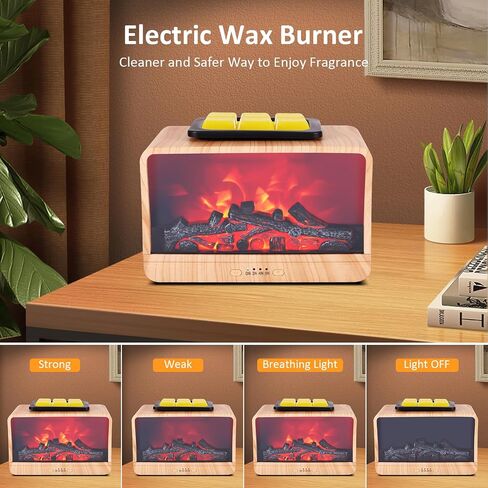 Wax Melt Warmer, Electric Fireplace Wax Warmer with 4 Timer Wax Melter for Scented Wax, Christmas Wax Burner Flame Fragrance Oil Burner for Home Bedroom Bathroom Office Decor & Gift in Saudi Arabia