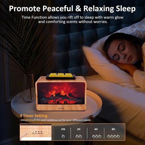 Wax Melt Warmer, Electric Fireplace Wax Warmer with 4 Timer Wax Melter for Scented Wax, Christmas Wax Burner Flame Fragrance Oil Burner for Home Bedroom Bathroom Office Decor & Gift in Saudi Arabia