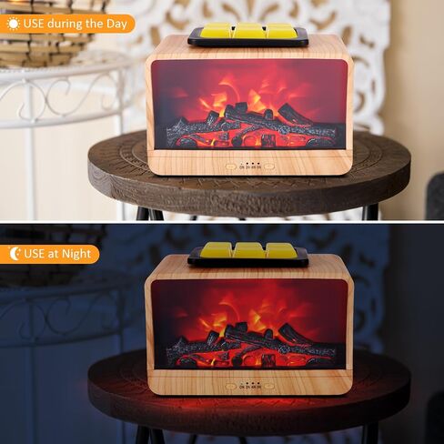 Wax Melt Warmer, Electric Fireplace Wax Warmer with 4 Timer Wax Melter for Scented Wax, Christmas Wax Burner Flame Fragrance Oil Burner for Home Bedroom Bathroom Office Decor & Gift in Saudi Arabia