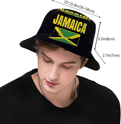Jamaica Flag Bucket Hat for Men Women，Packable Outdoor Jamaica Jamaican Sun Hat Beach Fisherman Cap for Travel Hiking in Saudi Arabia