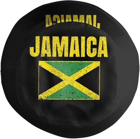 Jamaica Flag Bucket Hat for Men Women，Packable Outdoor Jamaica Jamaican Sun Hat Beach Fisherman Cap for Travel Hiking in Saudi Arabia