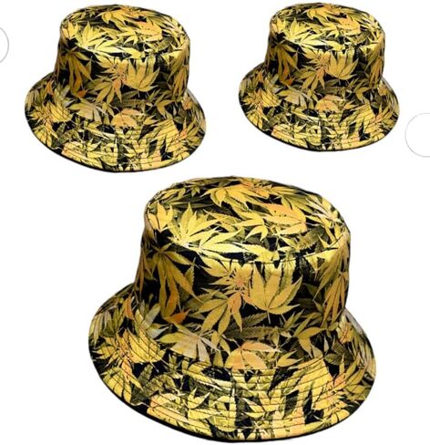 Premium Reversible Marijuana Leaf Bucket Hat | Stylish Unisex Fisherman Cap for Sun Protection in Kuwait
