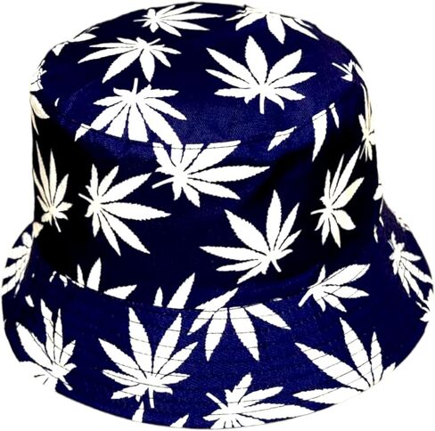 Premium Reversible Marijuana Leaf Bucket Hat | Stylish Unisex Fisherman Cap for Sun Protection in Kuwait