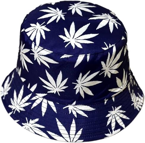 Premium Reversible Marijuana Leaf Bucket Hat | Stylish Unisex Fisherman Cap for Sun Protection in Kuwait