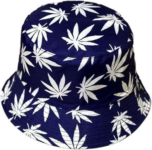 Premium Reversible Marijuana Leaf Bucket Hat | Stylish Unisex Fisherman Cap for Sun Protection in Kuwait