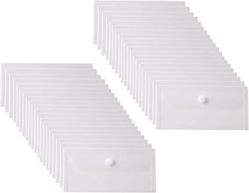 Clear Plastic Cash Envelopes 3.9 x 7.8 Money Pouch Bank Deposit Bag Check Wallet 40 Pack Hook Loop Closure in Saudi Arabia