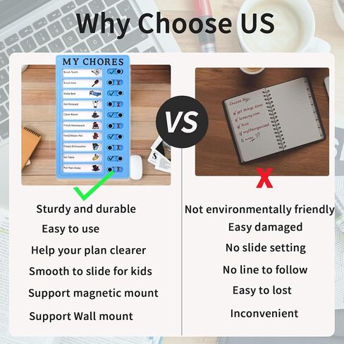 4PCS Chore Chart Chore List for Kids with 10pcs Detachable Cardstock and 16pcs Magnets- Daily Routine, My Chore Checklist Task Board, Ideal for RV and Memo Checklist. in Saudi Arabia