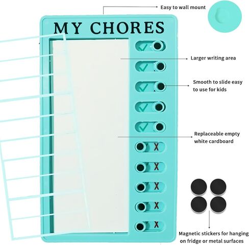 4PCS Chore Chart Chore List for Kids with 10pcs Detachable Cardstock and 16pcs Magnets- Daily Routine, My Chore Checklist Task Board, Ideal for RV and Memo Checklist. in Saudi Arabia