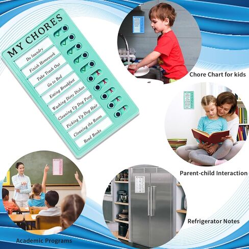 4PCS Chore Chart Chore List for Kids with 10pcs Detachable Cardstock and 16pcs Magnets- Daily Routine, My Chore Checklist Task Board, Ideal for RV and Memo Checklist. in Saudi Arabia