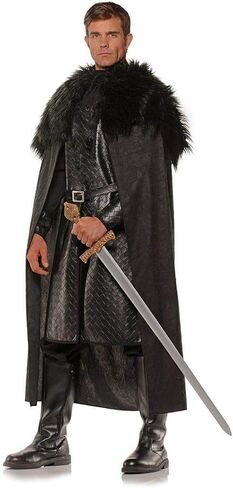 Underwraps Halloween عصر النهضة الشتاء لورد كيب، أسود، مقاس واحد in Kuwait