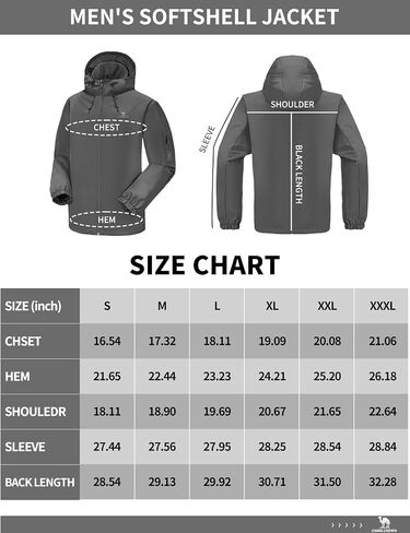 CAMELSPORTS Men Waterproof Softshell Jacket Windbreaker Hooded lightweight Rain Coat for Outdoor Hiking in Saudi Arabia