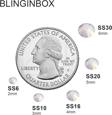 Blinginbox 1440 قطعة SS10/2.7-2.9 ملم أحجار الراين الكريستالية المسطحة لفن الأظافر، أبيض صلب in Kuwait