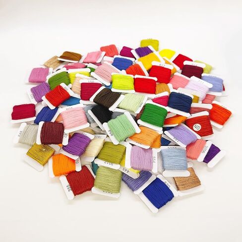 Atteret Embroidery Floss Kit 108 Colors 99 Cotton 9 Metallic Threads. On Plastic Bobbins in Organizer Storage Box. Dmc Color Coding. for Cross Stitch, Friendship Bracelets, String Crafts in Kuwait