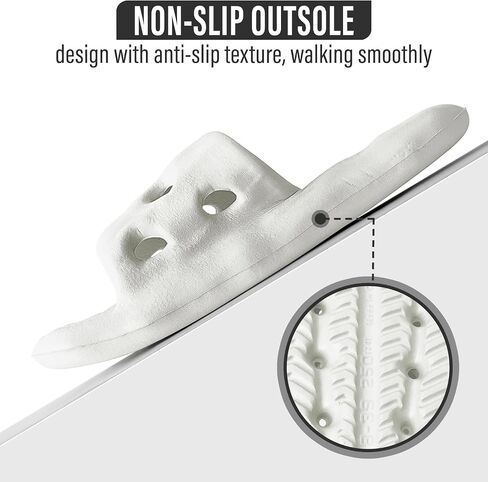 TSSPLUS Shower Shoes with Arch Support, Quick Drying Non-Slip Pool Slides Lightweight Beach Sandals with Drain Holes Comfortable House Slippers for Women Men in Saudi Arabia