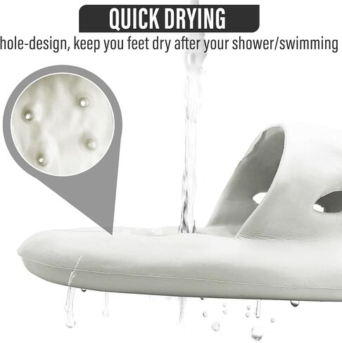TSSPLUS Shower Shoes with Arch Support, Quick Drying Non-Slip Pool Slides Lightweight Beach Sandals with Drain Holes Comfortable House Slippers for Women Men in Saudi Arabia