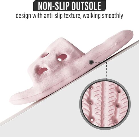 TSSPLUS Shower Shoes with Arch Support, Quick Drying Non-Slip Pool Slides Lightweight Beach Sandals with Drain Holes Comfortable House Slippers for Women Men in Saudi Arabia